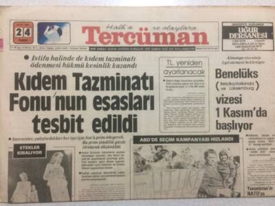 Tercüman Gazetesi 24 Ekim 1980 - Kıdem Tazminatı Fonunun Esasları Tespit Edildi GZ34982 - 1