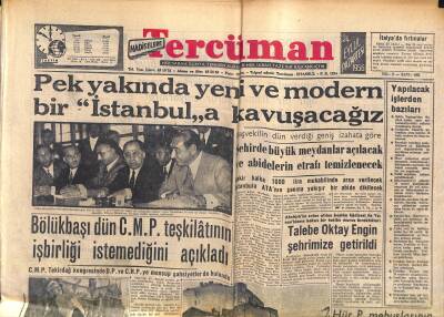 Tercüman Gazetesi 24 Eylül 1956 - Bölükbaşı Dün C.M.P. Teşkilâtının İşbirliği İstemediğini Açıkladı GZ118939 - 1