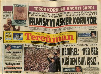Tercüman Gazetesi 24 Eylül 1986 - Özal Bergamada Büyük Bir Kalabalığa Hitap Etti GZ70316 - 1