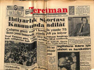 Tercüman Gazetesi 24 Haziran 1956 - İhtiyarlık Sigortası Kanununda Tadilat GZ54006 - 1