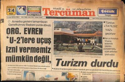 Tercüman Gazetesi 24 Haziran 1979 - Her Yıl Antalya Viyana Arasında Yapılan Charter Uçak Seferleri İptal Edildi GZ85592 - 1