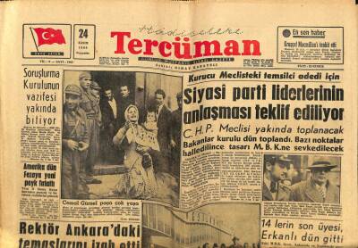 Tercüman Gazetesi 24 Kasım 1960 - Menderes Karısı İle Dün Sabah Görüştü GZ67212 - 1