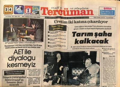 Tercüman Gazetesi 24 Kasım 1982 - Kenan Evren,Tarım Şaha Kalkacak GZ53837 - 1