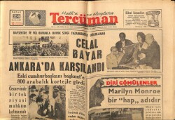 Tercüman Gazetesi 24 Mart 1963 - Eski Cumhurbaşkanı Başkentte 800 Arabalık Kortejle Girdi GZ67027 - 1