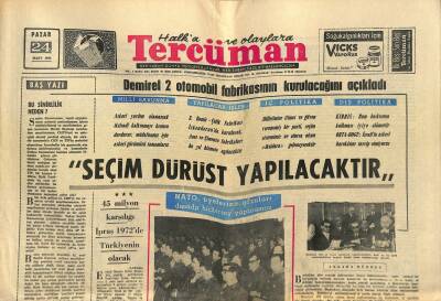 Tercüman Gazetesi 24 Mart 1968 - Dülgerin Cenazesi Yarın Getiriliyor - Eyüpün Pisliği Temizlenecek GZ123536 - 1