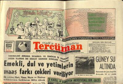 Tercüman Gazetesi 24 Mart 1969 - Aksaray Geçidi İçin Hafriyata Başlandı - Güney Su Altında GZ118837 - 1