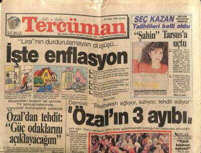 Tercüman Gazetesi 24 Mart 1989 - Liranın Durdurulamayan Düşüşü... GZ65059 - 1