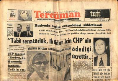 Tercüman Gazetesi 24 Mayıs 1966 - Radyoda Seçim Mücadelesi Şiddetlendi GZ65709 - 2