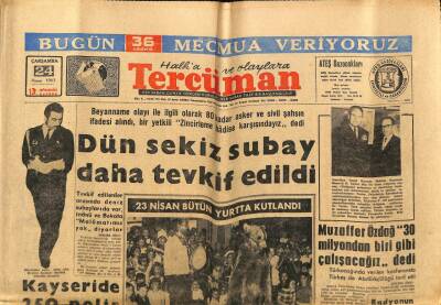 Tercüman Gazetesi 24 Nisan 1963 - İsrailin 11 Yıllık Cumhurbaşkanı Dün Sabah Öldü GZ70626 - 1