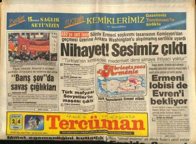 Tercüman Gazetesi 24 Nisan 1987 - Ermeni Lobisi de Evreni Bekliyor GZ65245 - 2