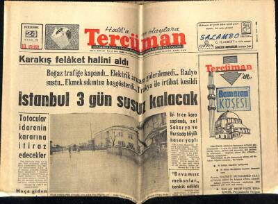 Tercüman Gazetesi 24 Ocak 1963 - İstanbul Üç Gün Susuz Kalacak GZ54061 - 1