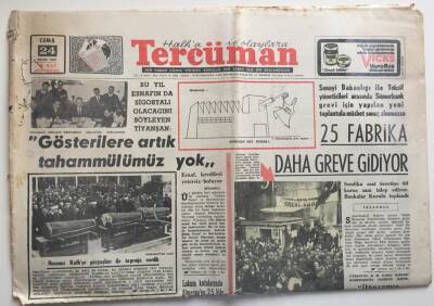 Tercüman Gazetesi 24 Ocak 1969 - 25 Fabrika Daha Greve Gidiyor GZ6249 - 2