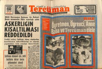 Tercüman Gazetesi 24 Şubat 1969 - Milli Savunma Bakanı İle Askeri Şura Arasında Fikir Ayrılığı Çıktı GZ65823 - 2