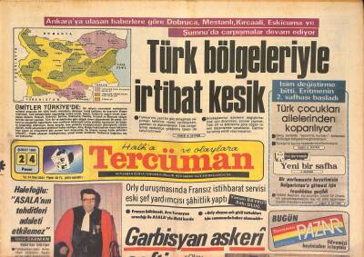 Tercüman Gazetesi 24 Şubat 1985 - Garbisyan Askeri Şeftir - Dobruca,Kırcaali,Eskicumada Çarpışmalar Devam Ediyor . Türk Bölgeleriyle İrtibat Kesik GZ126830 - 1