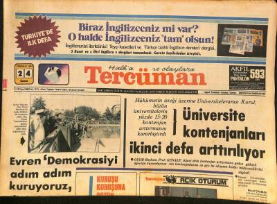 Tercüman Gazetesi 24 Temmuz 1981 - Ağca Kendisine Verilen Cezayı Temyiz Etmeyecek GZ126656 - 1