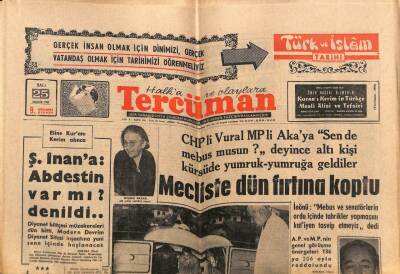 Tercüman Gazetesi 25 Aralık 1962 - Celal Bayarın Eşi Vefat Etti GZ70779 - 2