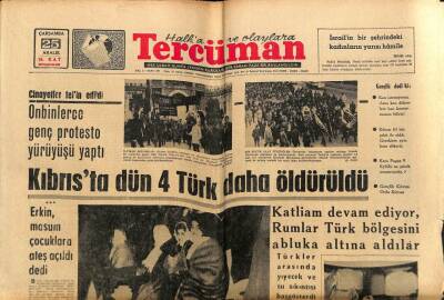 Tercüman Gazetesi 25 Aralık 1963 - Kıbrısta 4 Türk Daha Öldürüldü GZ67546 - 1