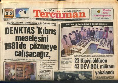 Tercüman Gazetesi 25 Aralık 1980 - Hayatında Kumar Oynamayan Ferdi Tayfur , Son Filminde Kumarbaz Oldu GZ118029 - 1
