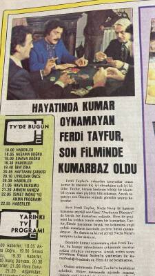 Tercüman Gazetesi 25 Aralık 1980 - Hayatında Kumar Oynamayan Ferdi Tayfur , Son Filminde Kumarbaz Oldu GZ118029 - 2