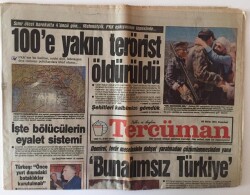 Tercüman Gazetesi 25 Ekim 1991 - Sınır Ötesi Harekatta 4üncü Gün.. Mehmetçik ,PKK Eşkiyasının Tepesinde ..GZ11280 - 2
