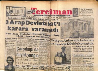 Tercüman Gazetesi 25 Eylül 1956 - Ankarada Yeni Yapılan Dükkânların İnşası Durdu - Çarşıkapıda Büyük Yangın GZ118938 - 1