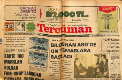 Tercüman Gazetesi 25 Eylül 1977 - Türkiyeden Yılda Geçecek Tır Sayısı 130 Bin Olarak Sınırlandı GZ69879 - 2