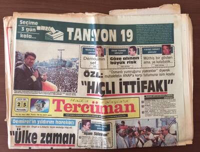 Tercüman Gazetesi 25 Eylül 1986 - Özal Muhalefetin ANAPa Karşı Tutumuna Haçlı İttifakı İsmini Koydu GZ10436 - 1