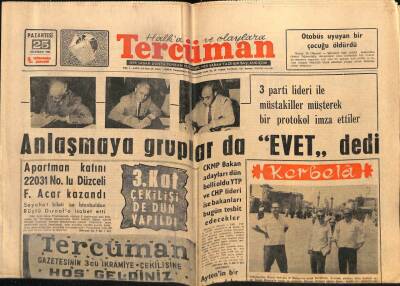 Tercüman Gazetesi 25 Haziran 1962 - İnönünün İsteği Kabul Edilmezse İhtilal Olurmuş GZ65813 - 1