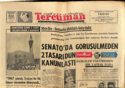 Tercüman Gazetesi 25 Haziran 1966 - 1967 Yılında Trakyada Hiç Kimse Veremden Ölmeyecek GZ123584 - 1