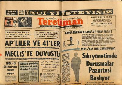 Tercüman Gazetesi 25 Haziran 1970 - Türk-İş Dışındaki 130 Sendika Genel Boykot Kararı Aldı - Sıkıyönetimde Duruşmalar Pazartesi Başlıyor GZ123521 - 1