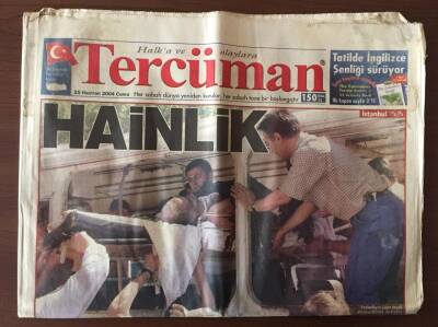 Tercüman Gazetesi 25 Haziran 2004 -Nato Öncesi Başkenti Ziyaret Eden ABD Başkanı Bush u Protesto GZ10482 - 2