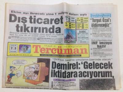 Tercüman Gazetesi 25 Kasım 1987 - Doğum Günü Hediyesi GZ53563 - 1