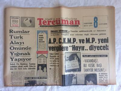 Tercüman Gazetesi 25 Mart 1964 - Rumlar Türk Alayı Önünde Yığınak Yapıyor GZ73627 - 1