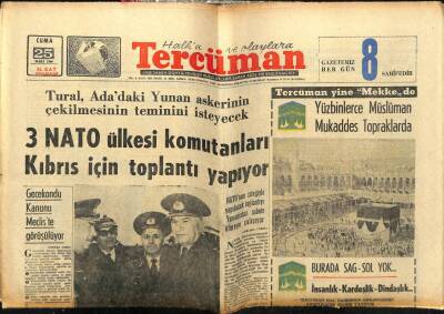 Tercüman Gazetesi 25 Mart 1966 - 3 NATO Ülkesi Kıbrıs İçin Toplantı Yapıyor GZ54776 - 1