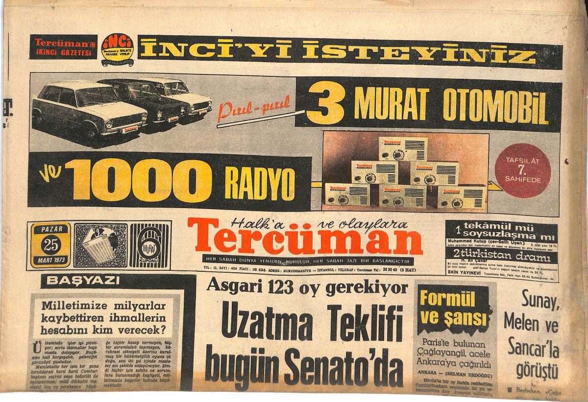 Tercüman Gazetesi 25 Mart 1969 - Galatasaray Rakip Tanımıyor - Cemal Kamacı'nın Yeni Rakibi İtalyan GZ144905 - 1