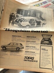 Tercüman Gazetesi 25 Mart 1981 - TOFAŞ Kartal Reklam Afişi - Türkiye-Galler Maçı GZ127420 - 2
