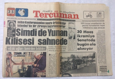 Tercüman Gazetesi 25 Mayıs 1976 - Şimdi De Yunan Kilisesi Sahnede - GZ17257 - 1