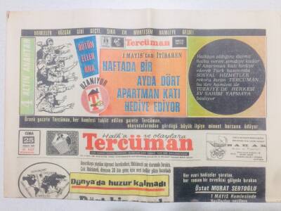 Tercüman Gazetesi 25 Nisan 1969 - Adnan Süvari, Eskişehiri Yeneceğiz GZ53498 - 1