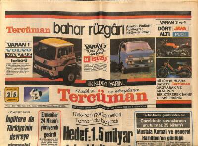 Tercüman Gazetesi 25 Nisan 1984 - Doğum Günü Hediyesi GZ54535 - 1