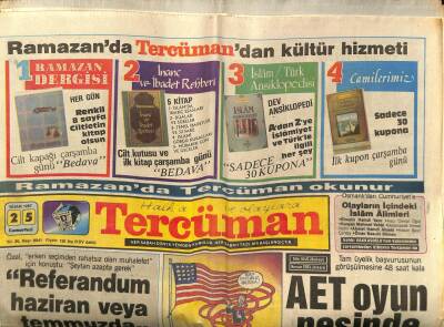 Tercüman Gazetesi 25 Nisan 1987 - AET Oyun Peşinde GZ65246 - 1