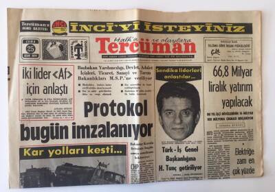 Tercüman Gazetesi 25 Ocak 1974 - CHP,MSP Liderleri Af İçin Anlaştı GZ11168 - 2
