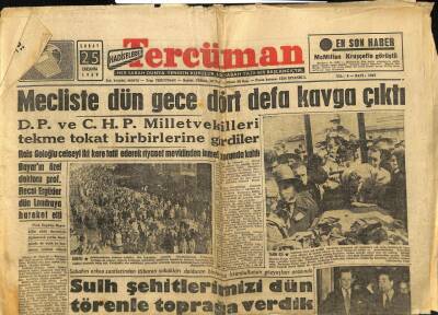 Tercüman Gazetesi 25 Şubat 1959 - Dr. Fazıl Küçük Ve Denktaş Adada Büyük Tezahüratla Karşılandı GZ98530 - 1