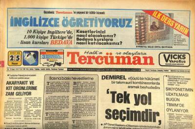 Tercüman Gazetesi 25 Şubat 1979 - Çin Birlikleri Vietnamda Yeni Ve Büyük Bir Saldırıya Hazırlanıyor GZ85642 - 1