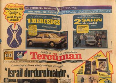 Tercüman Gazetesi 25 Şubat 1984 - Cumhurbaşkanı Evren , Kabeyi Tavaf Edip Umre Yaptı GZ69928 - 2