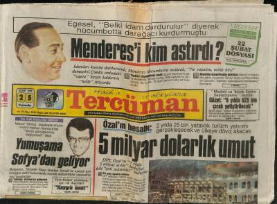Tercüman Gazetesi 25 Şubat 1988 - Menderesi Kim Astırdı ? GZ76460 - 1