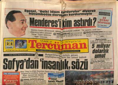 Tercüman Gazetesi 25 Şubat 1988 - Menderesi Kim Astırdı ? GZ67161 - 1