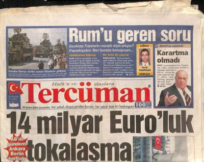 Tercüman Gazetesi 25 Şubat 2004 - ABde Gündem Ankara Berlin Dostluğu - Rumu Gere Soru GZ93654 - 1