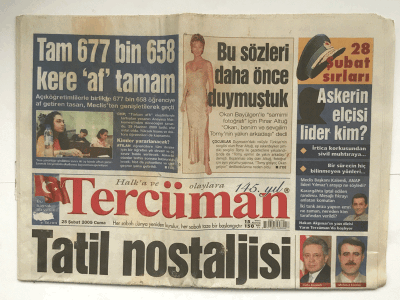 Tercüman Gazetesi 25 Şubat 2005 - Tam 677 Bin 658 Kere af Tamam GZ5823 - 1