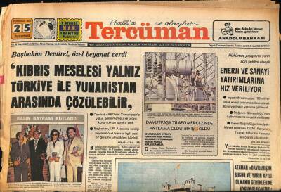 Tercüman Gazetesi 25 Temmuz 1977 - Yahya Demirel Olay Siyasi Bir Tertiptir GZ85847 - 1
