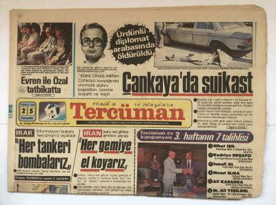Tercüman Gazetesi 25 Temmuz 1985 - Ürdünlü Diplomat Arabasında Öldürüldü GZ5364 - 2